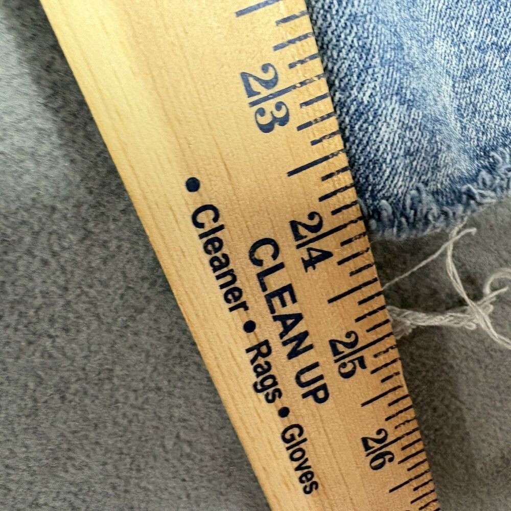 Kancan Size 32 Lounge Acid Wash Straight Leg Raw Hem Jeans Cropped Retro Boho - Picture 9 of 9